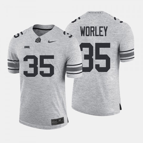 Ohio State Buckeyes Chris Worley Men's #35 Gridiron Limited Gray Limited College Football Jersey 2404LNWO5